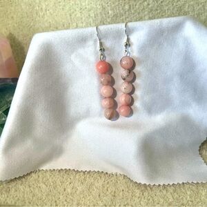 Pink Sakura agate earrings